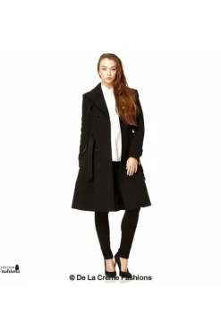 Women De La Creme Fashions Wool Blend Double Breasted Coat