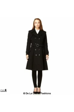 Women De La Creme Fashions Wool Blend Double Breasted Coat