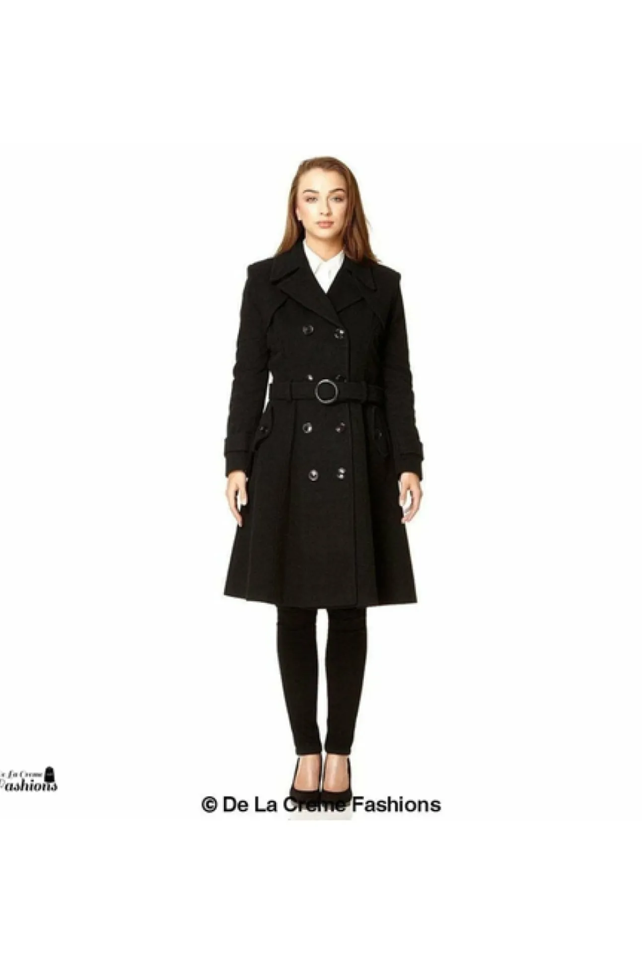 Women De La Creme Fashions Wool Blend Double Breasted Coat
