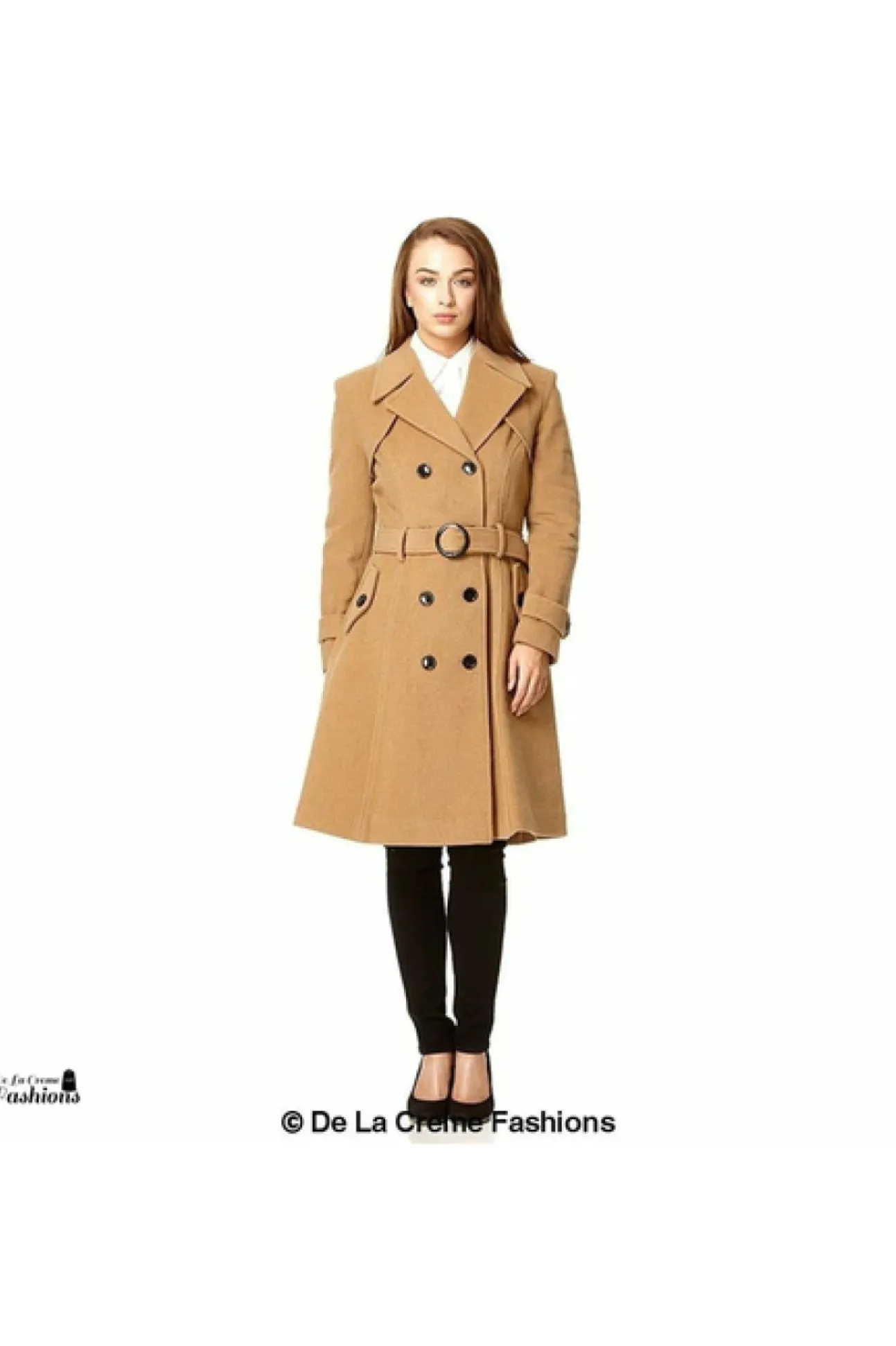 Women De La Creme Fashions Wool Blend Double Breasted Coat