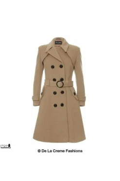Women De La Creme Fashions Wool Blend Double Breasted Coat