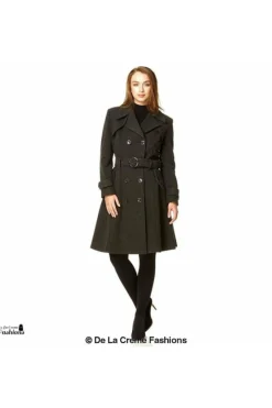 Women De La Creme Fashions Wool Blend Double Breasted Coat
