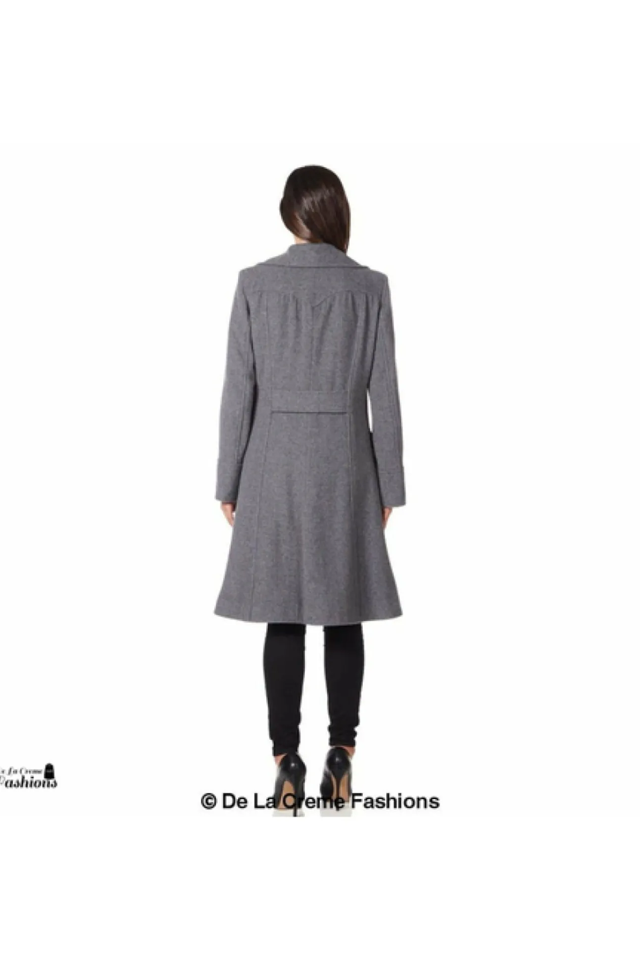 Women De La Creme Fashions Wool Blend Double Breasted Midi Coat