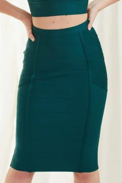 Women Double Second Bandage Pencil Skirt