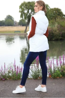 Women Double Second Belted Gilet Puffer