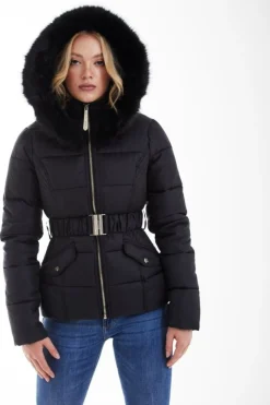 Women Double Second Belted Short Puffer