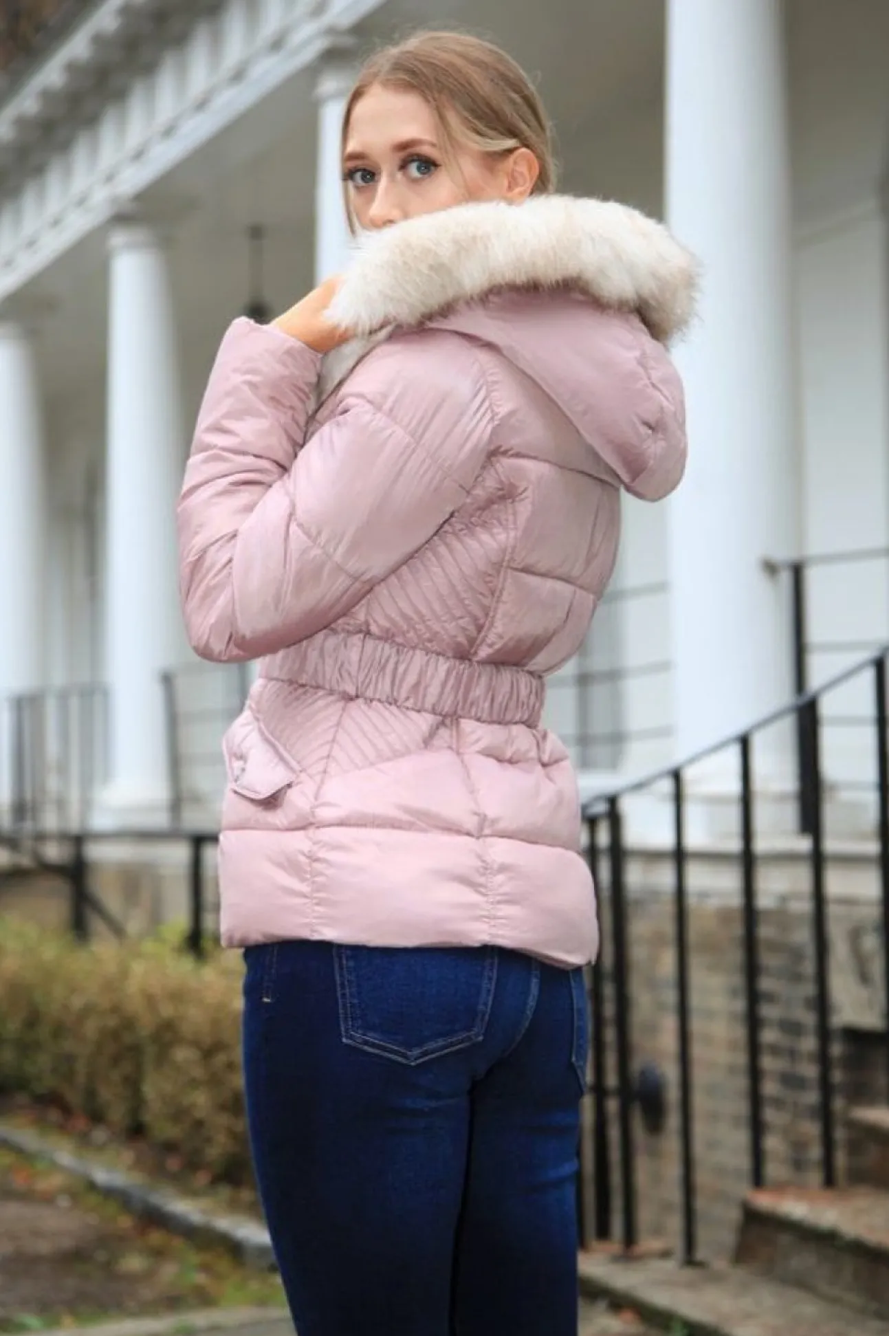 Women Double Second Belted Short Puffer