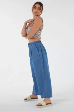 Women Double Second Chambray Pants