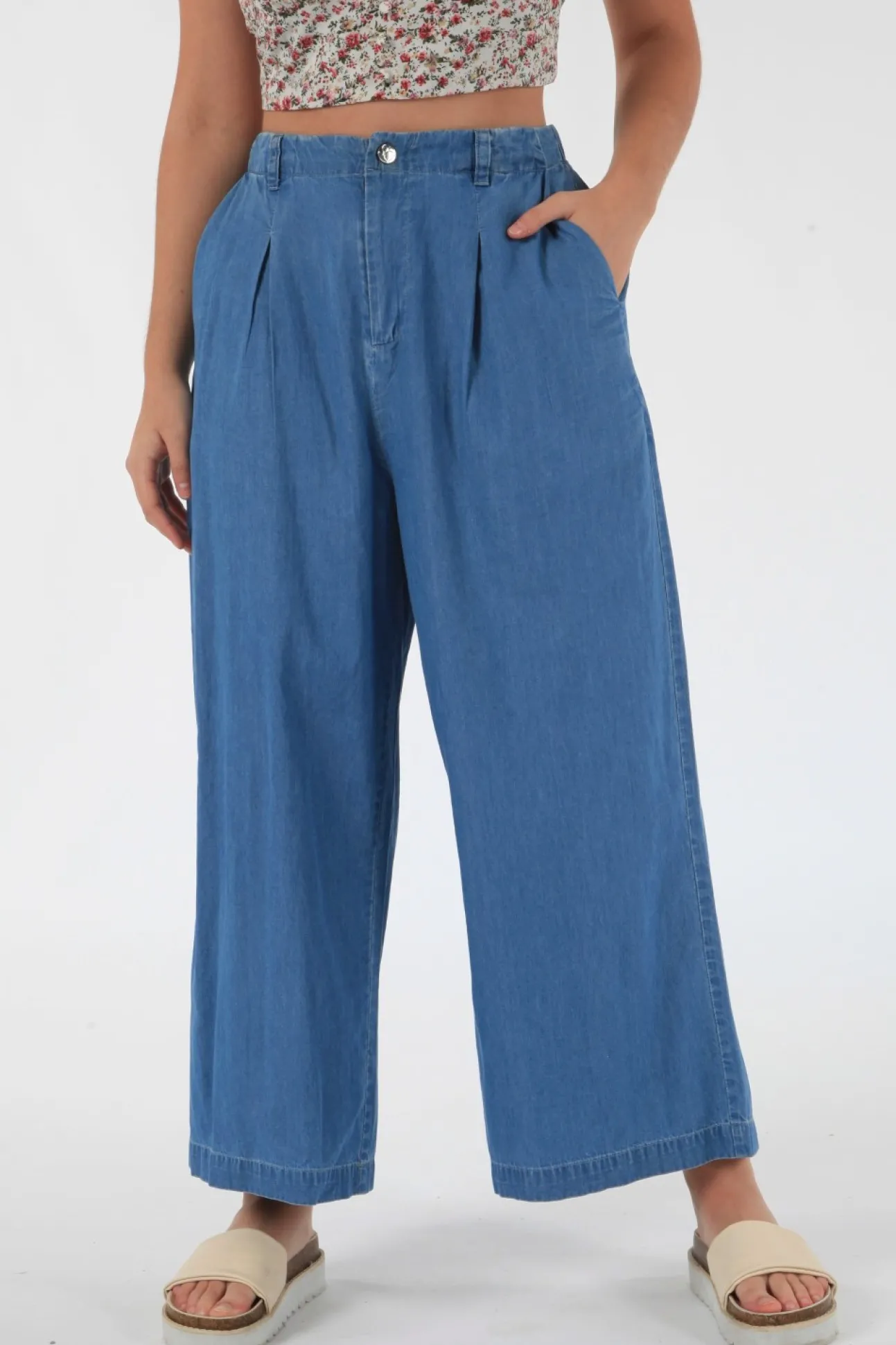 Women Double Second Chambray Pants