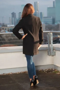 Women Double Second Faux Wool Notch Neck Coat
