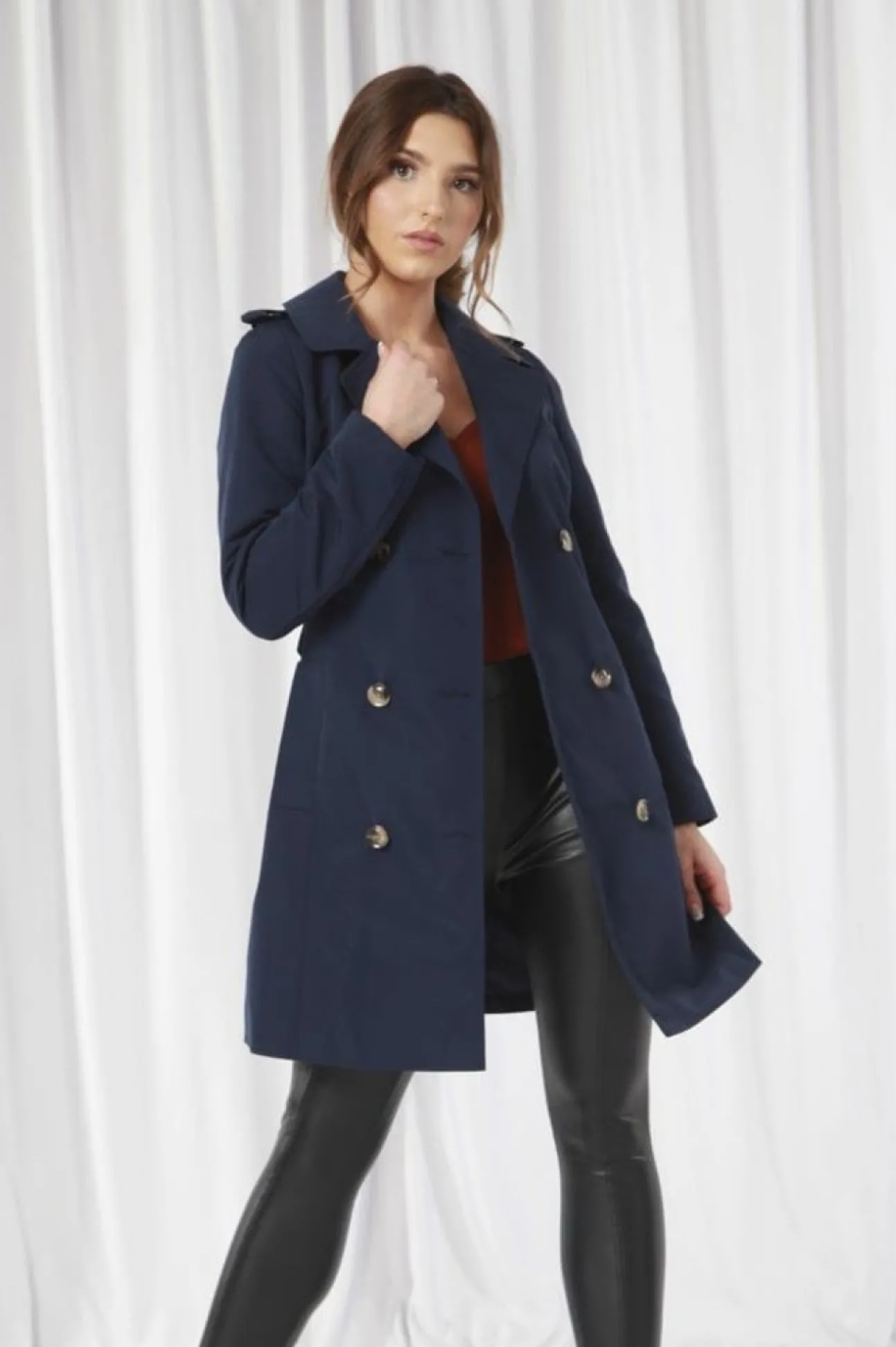 Women Double Second Fitted Trench Coat