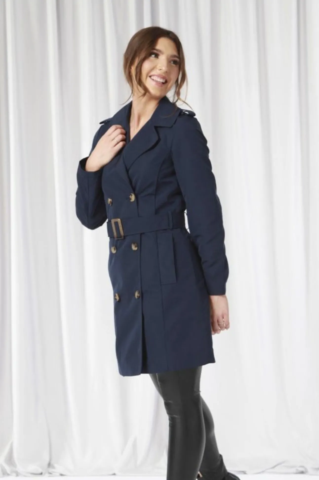 Women Double Second Fitted Trench Coat