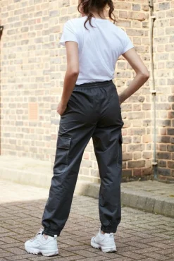 Women Double Second Grey Washed Cargo Trouser
