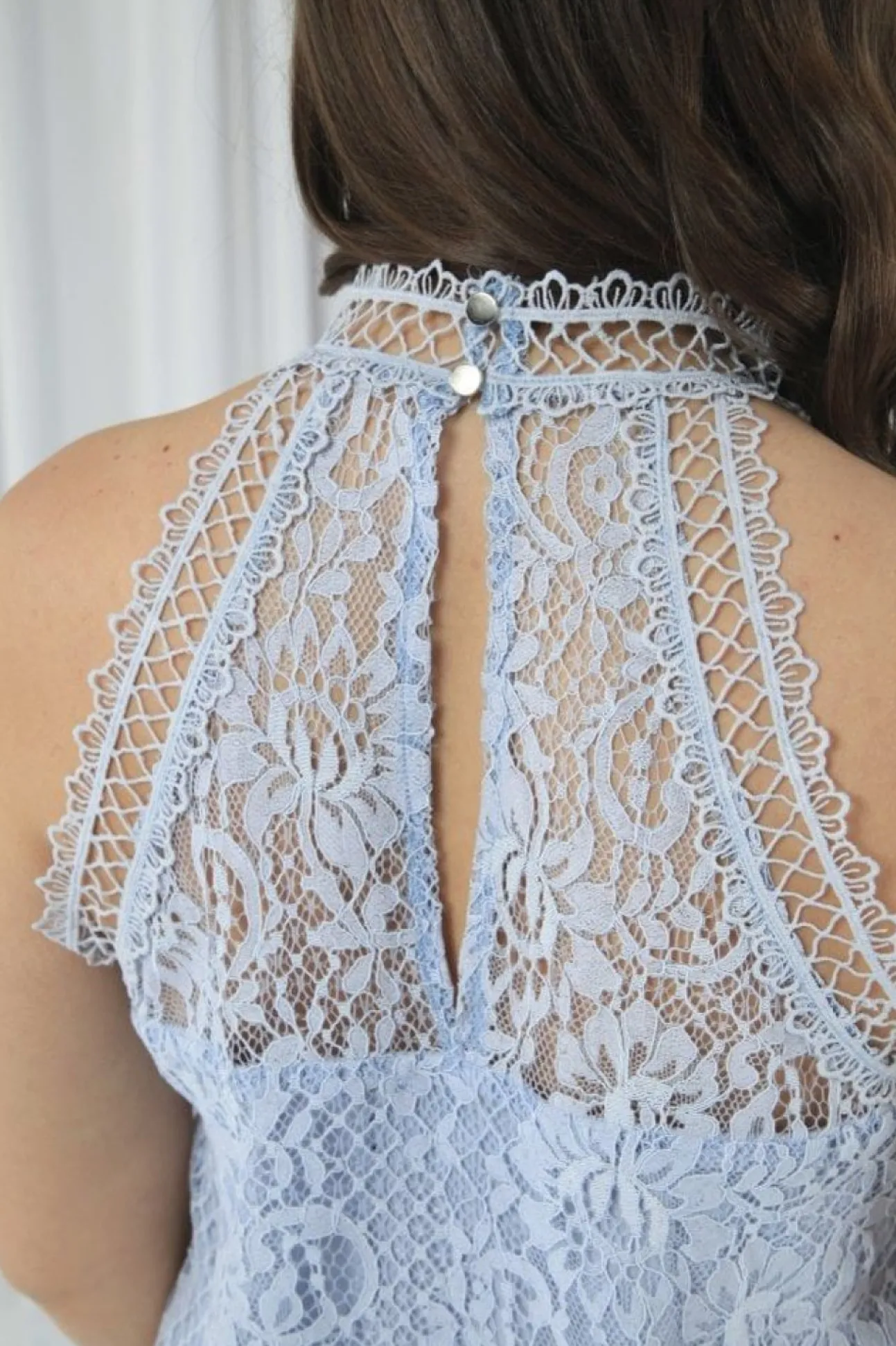 Women Double Second Halter Neck Lace Top