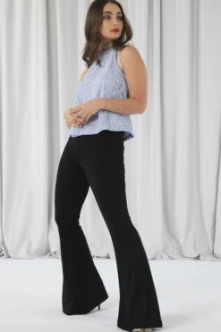 Women Double Second Halter Neck Lace Top