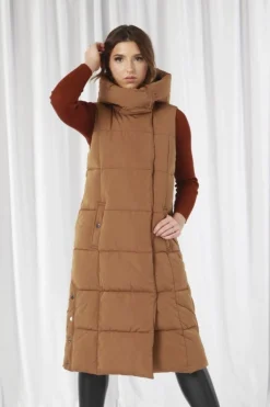 Women Double Second Long Lux Wrap Gilet Puffer