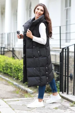 Women Double Second Long Lux Wrap Gilet Puffer