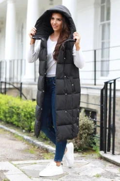 Women Double Second Long Lux Wrap Gilet Puffer