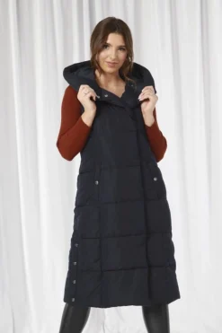 Women Double Second Long Lux Wrap Gilet Puffer