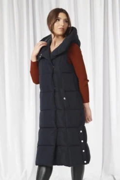 Women Double Second Long Lux Wrap Gilet Puffer