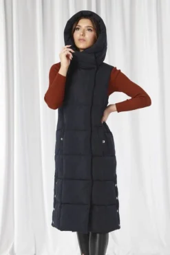 Women Double Second Long Lux Wrap Gilet Puffer