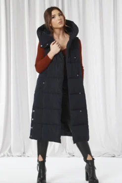 Women Double Second Long Lux Wrap Gilet Puffer