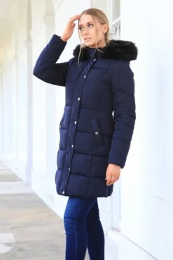 Women Double Second Long Puffer With Fur Collar