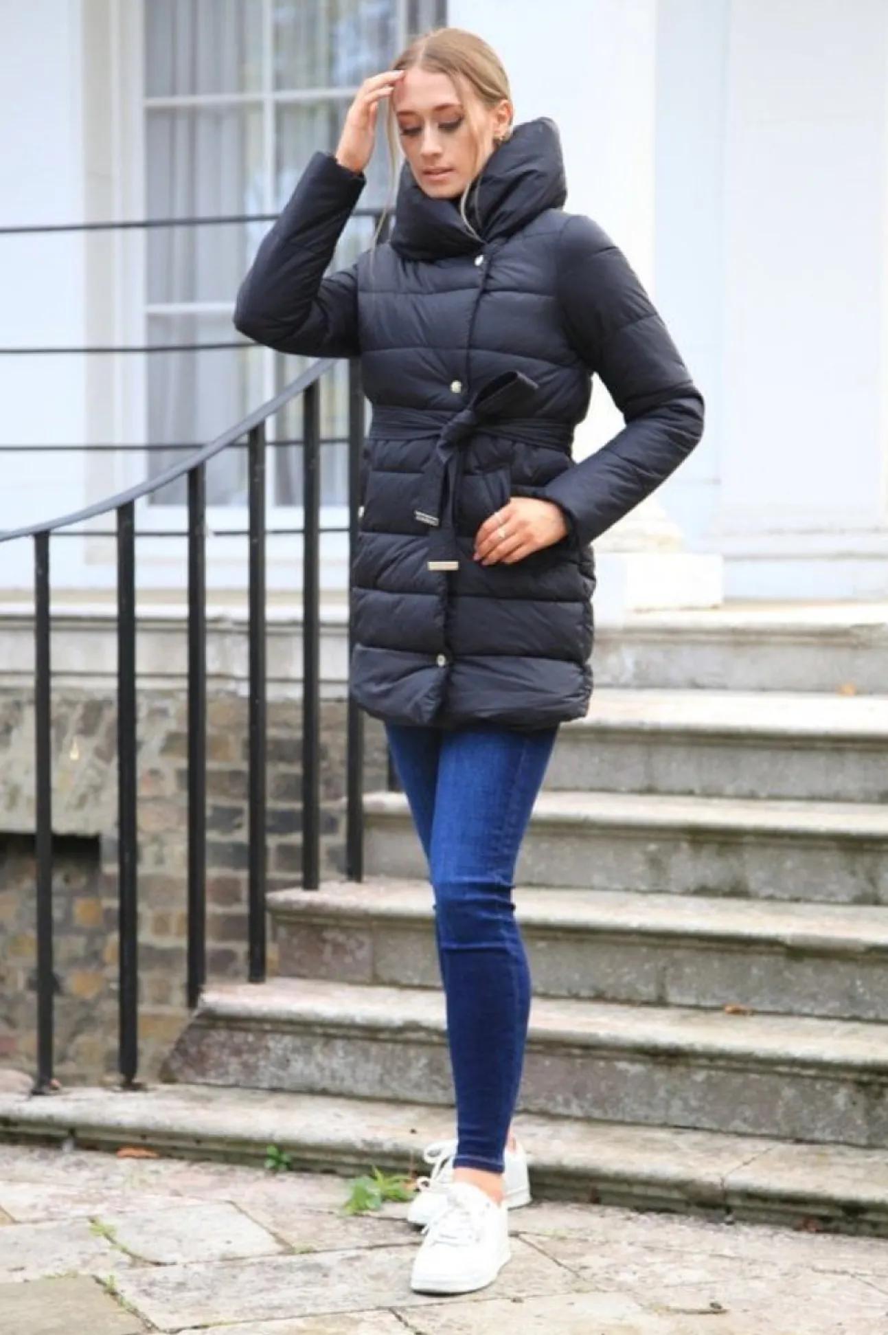 Women Double Second Padded Collar Puffer