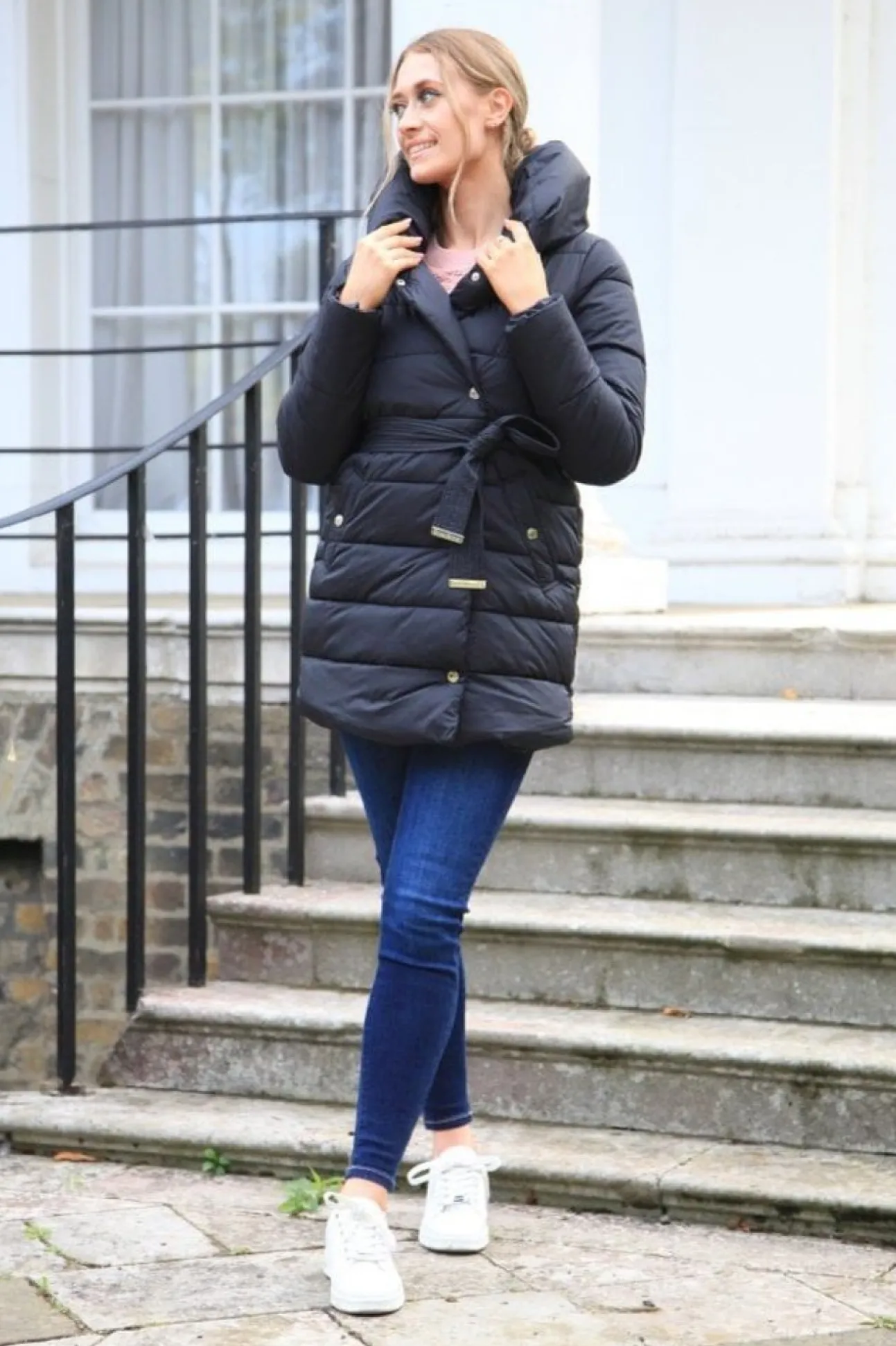 Women Double Second Padded Collar Puffer