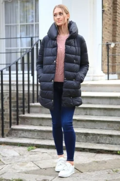 Women Double Second Padded Collar Puffer