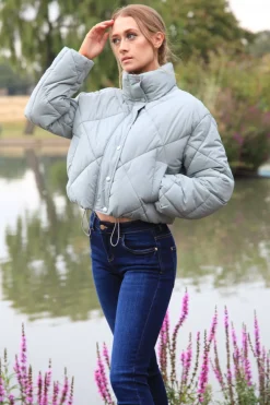 Women Double Second Quilted Cropped Jacket