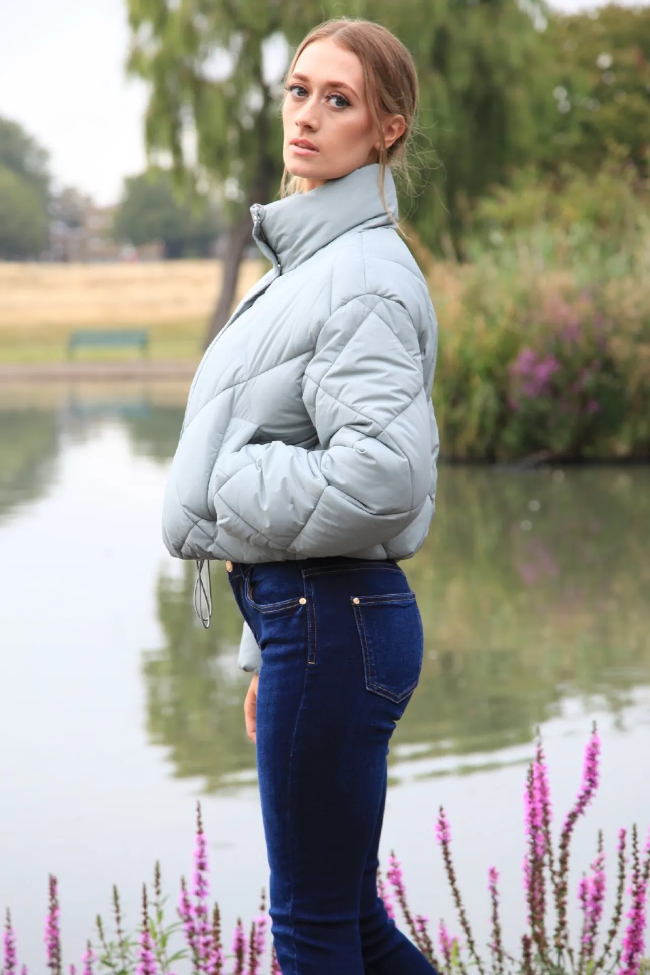 Women Double Second Quilted Cropped Jacket