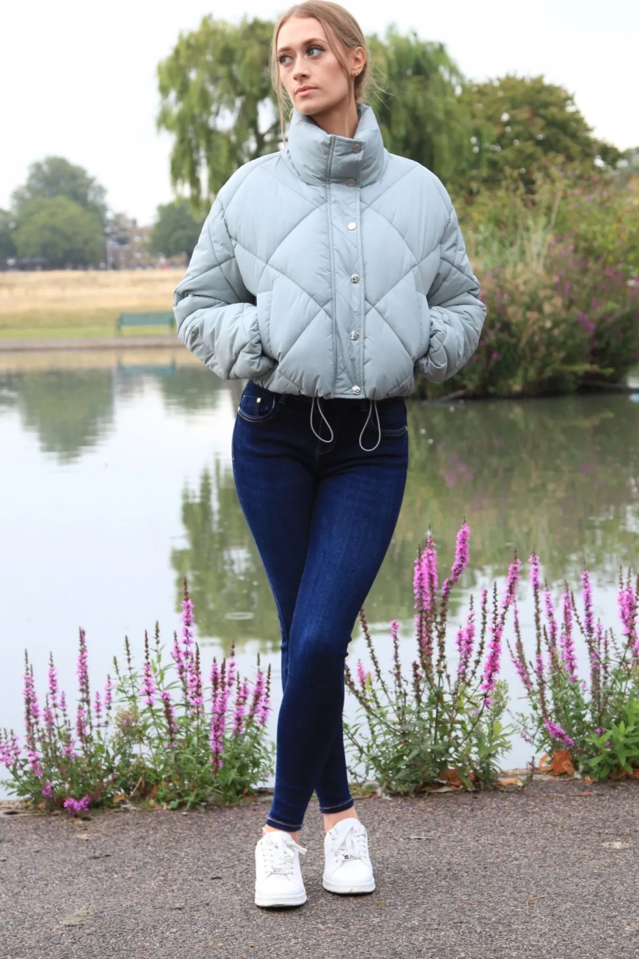 Women Double Second Quilted Cropped Jacket