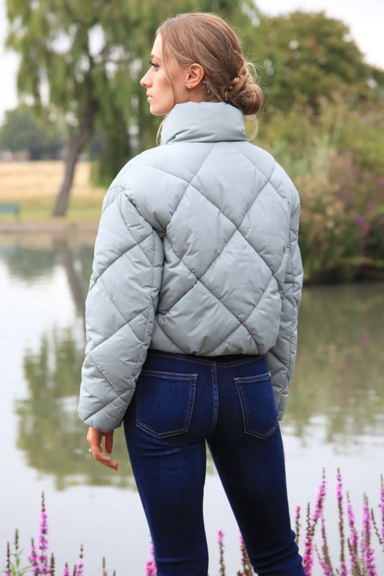 Women Double Second Quilted Cropped Jacket