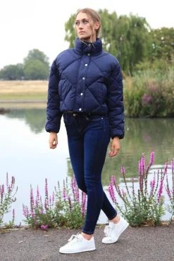 Women Double Second Quilted Cropped Jacket