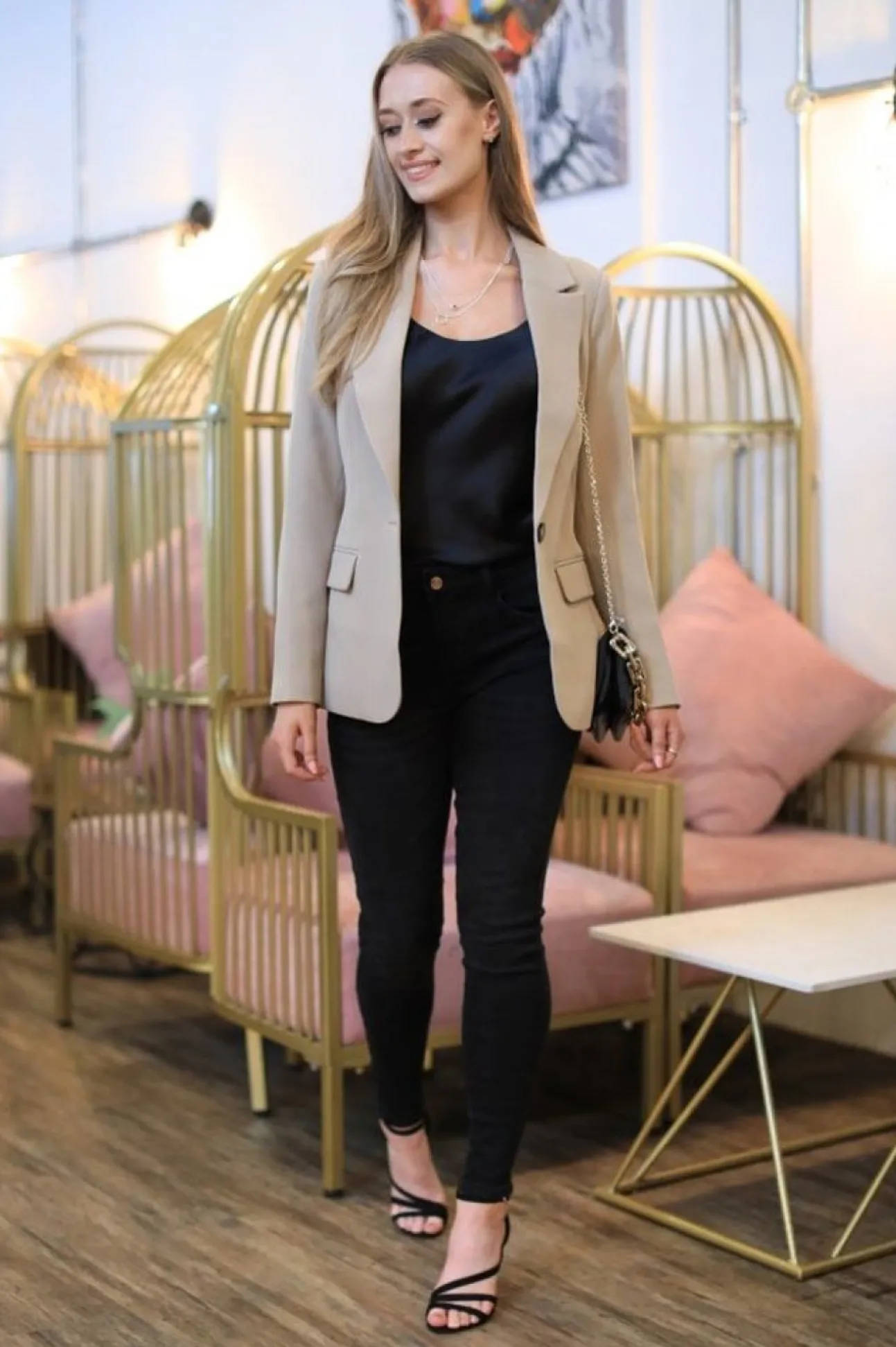 Women Double Second Single Button Fitted Blazer