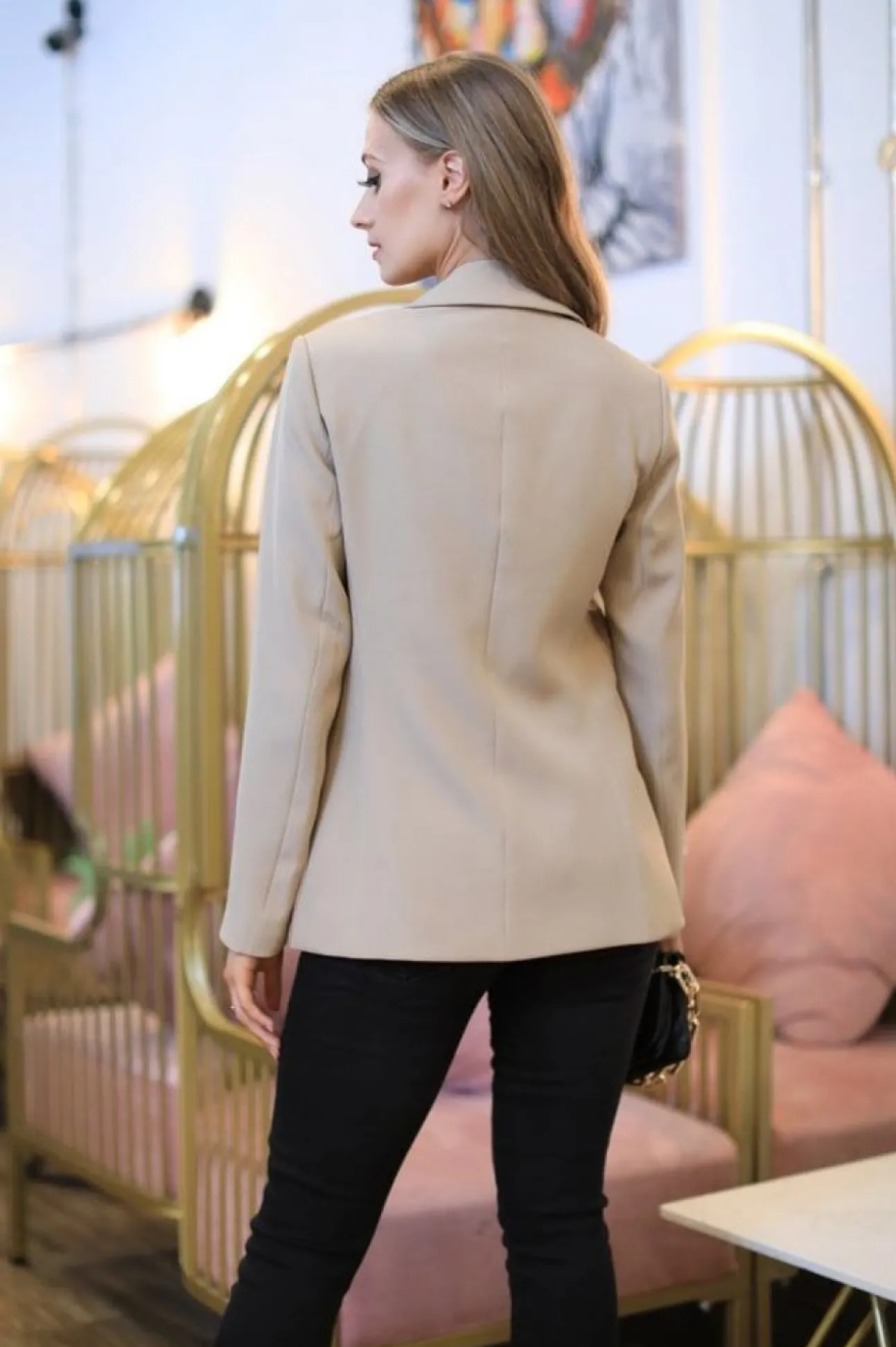 Women Double Second Single Button Fitted Blazer