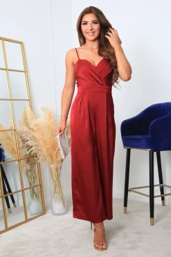 Women Double Second Strappy Wrap Front Jumpsuit