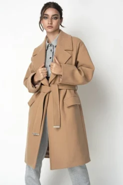 Women Double Second Wrap Collar Coat