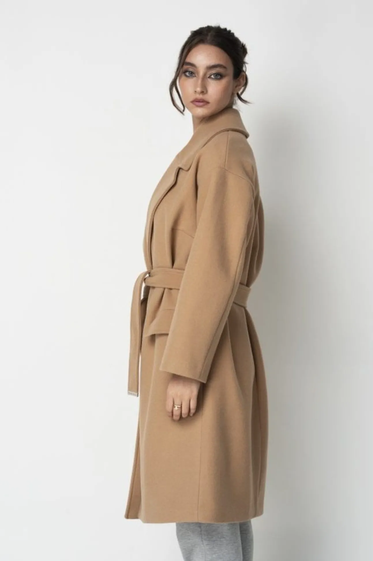 Women Double Second Wrap Collar Coat