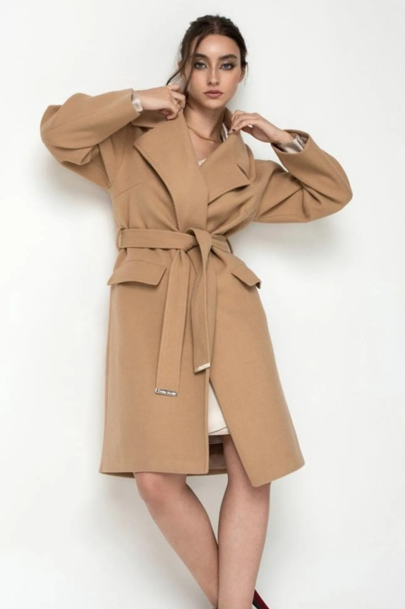 Women Double Second Wrap Collar Coat