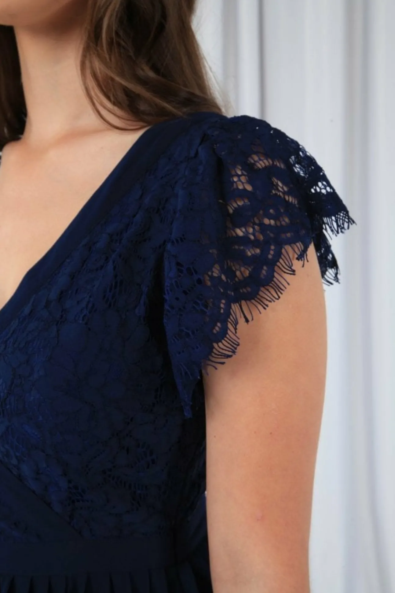 Women Double Second Wrap Lace Chiffon Dress