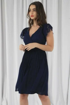 Women Double Second Wrap Lace Chiffon Dress
