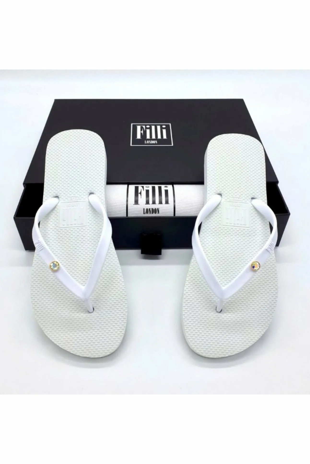 Women Filli London Aurora Crystal Luxury Flip Flops