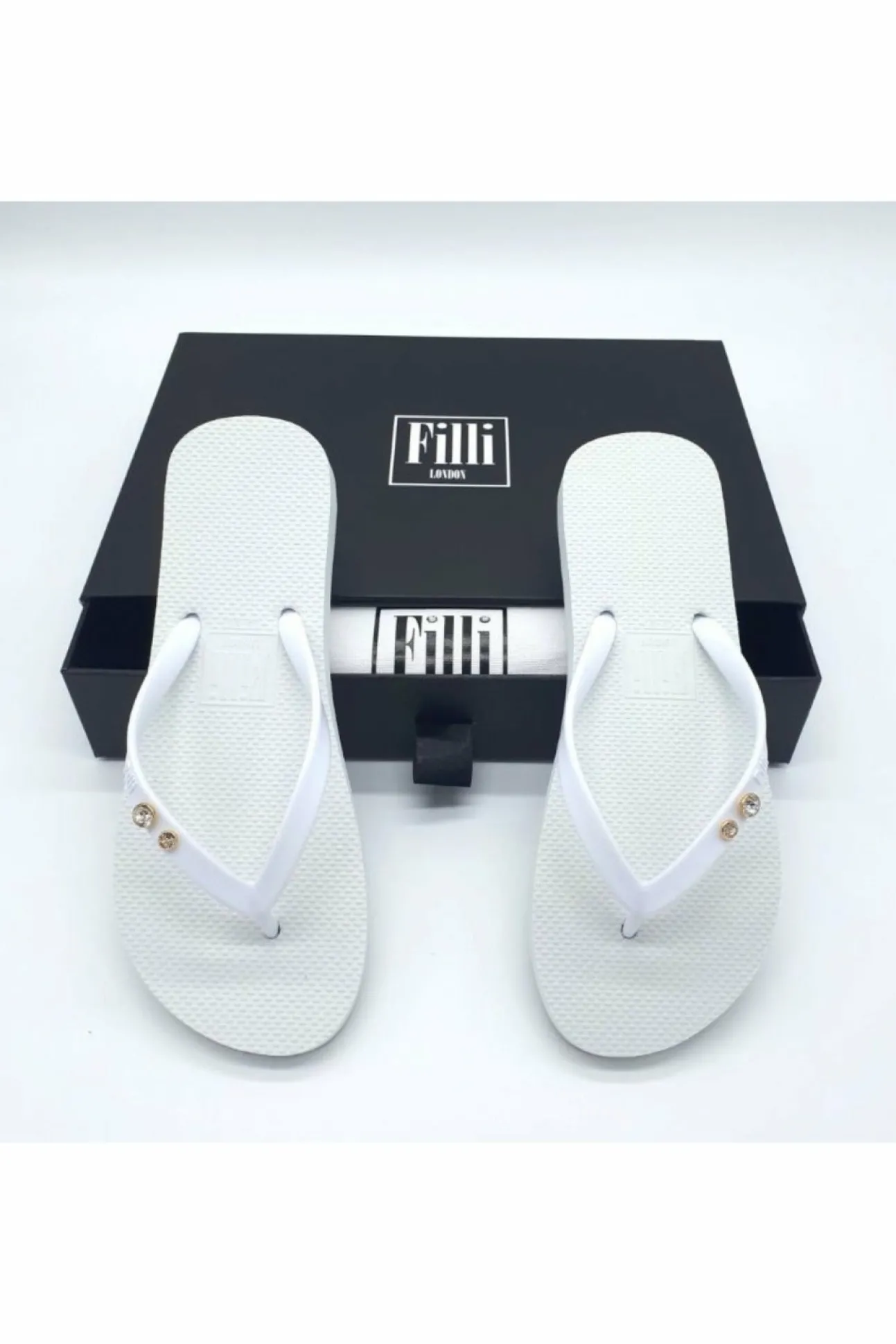 Women Filli London Crystal Diamond Luxury Flip Flops