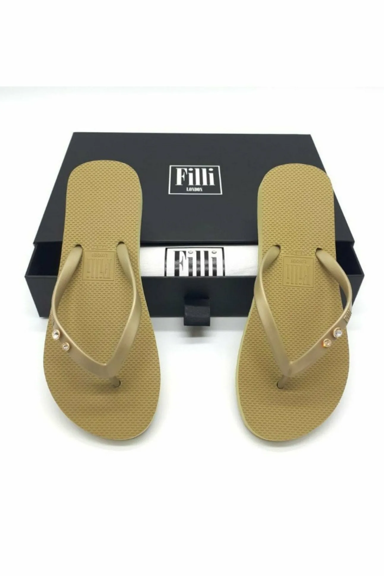 Women Filli London Crystal Diamond Luxury Flip Flops