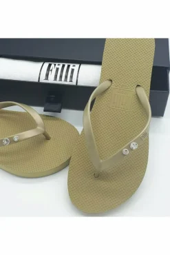 Women Filli London Crystal Diamond Luxury Flip Flops