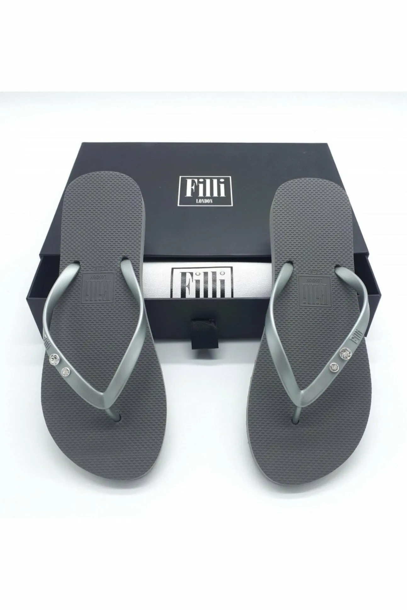 Women Filli London Crystal Diamond Luxury Flip Flops