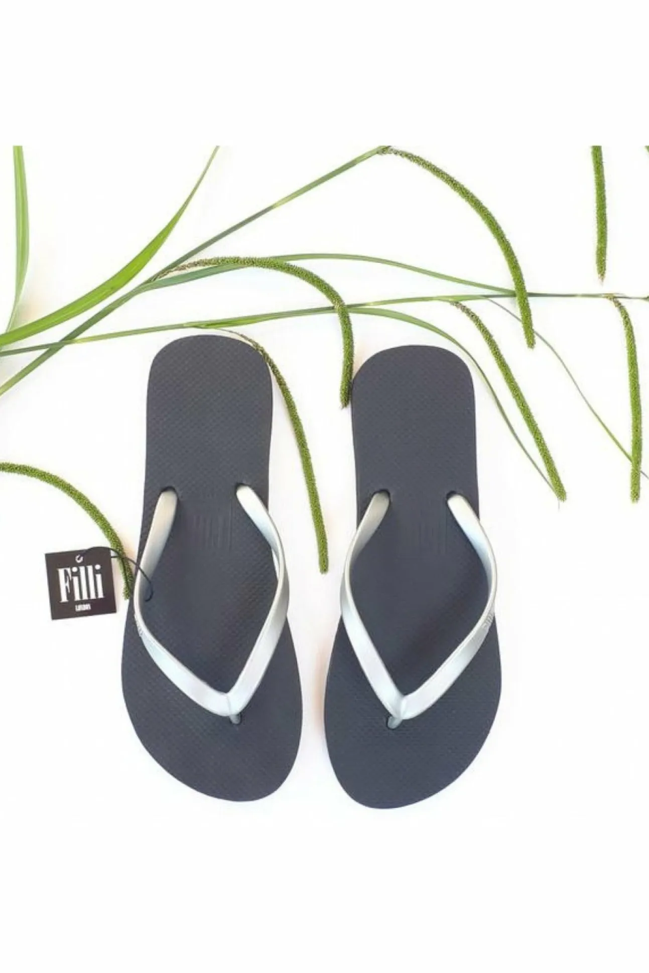 Women Filli London Naked Flip Flops - Silver On
