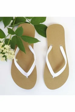 Women Filli London Naked Flip Flops - White On